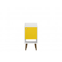 Manhattan Comfort 238BMC64 Liberty 17.71 Bathroom Vanity with Sink and Shelf in White and Yellow